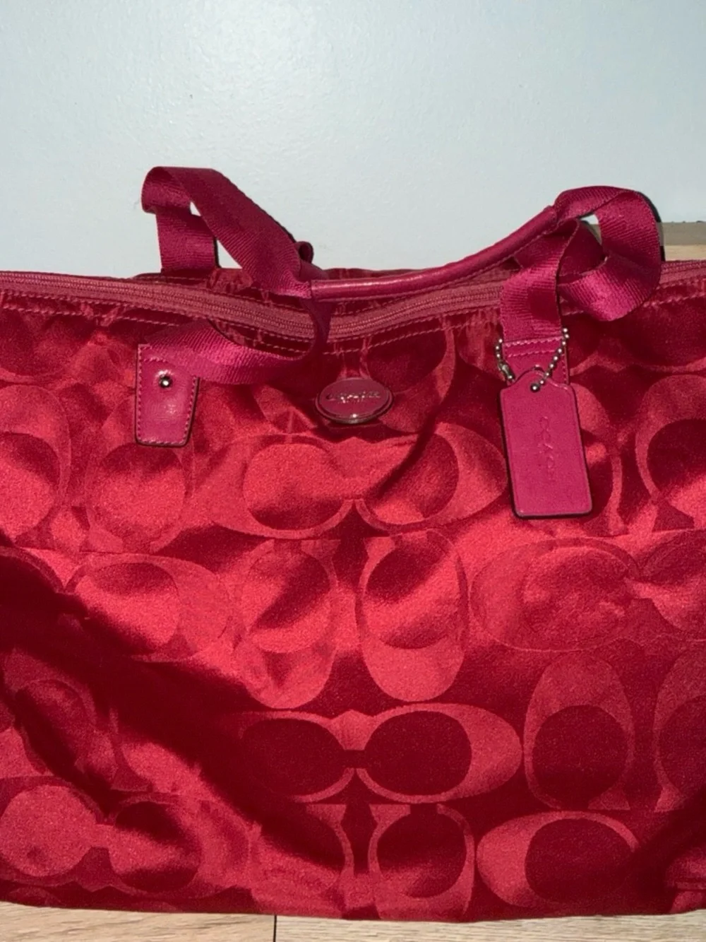 Coach Getaway Signature Nylon XL Weekend Tote Bag w/ Organizer